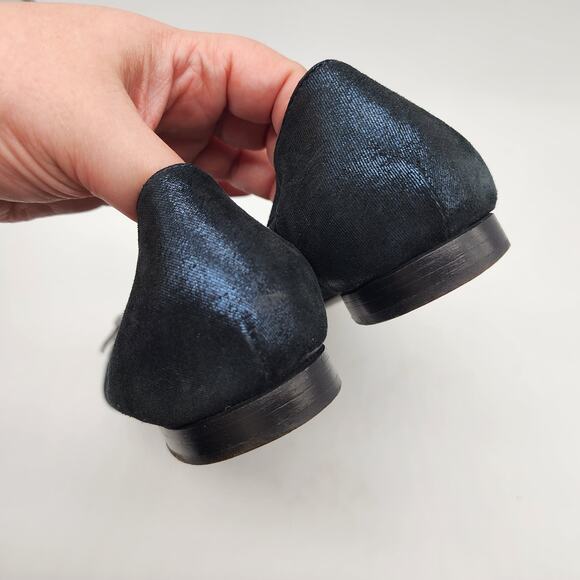 AGL Monika Cap Toe Ballet Flats Navy Blue Leather Shimmer EU 38.5 US 8.5 - Picture 6 of 8